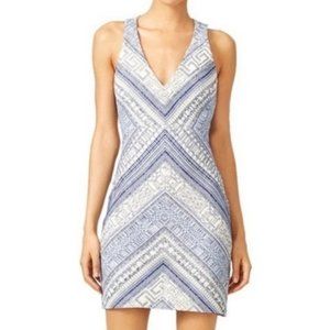 Amanda Uprichard Dress Womens Medium Blue Maze Sheath Tweed Sleeveless Mini